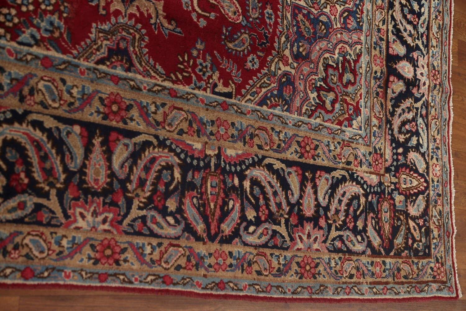 Antique Vegetable Dye Yazd Persian Area Rug 8x12