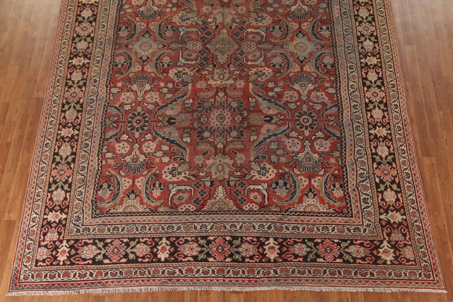 Pre-1900 Antique Floral Mahal Persian Area Rug 9x13