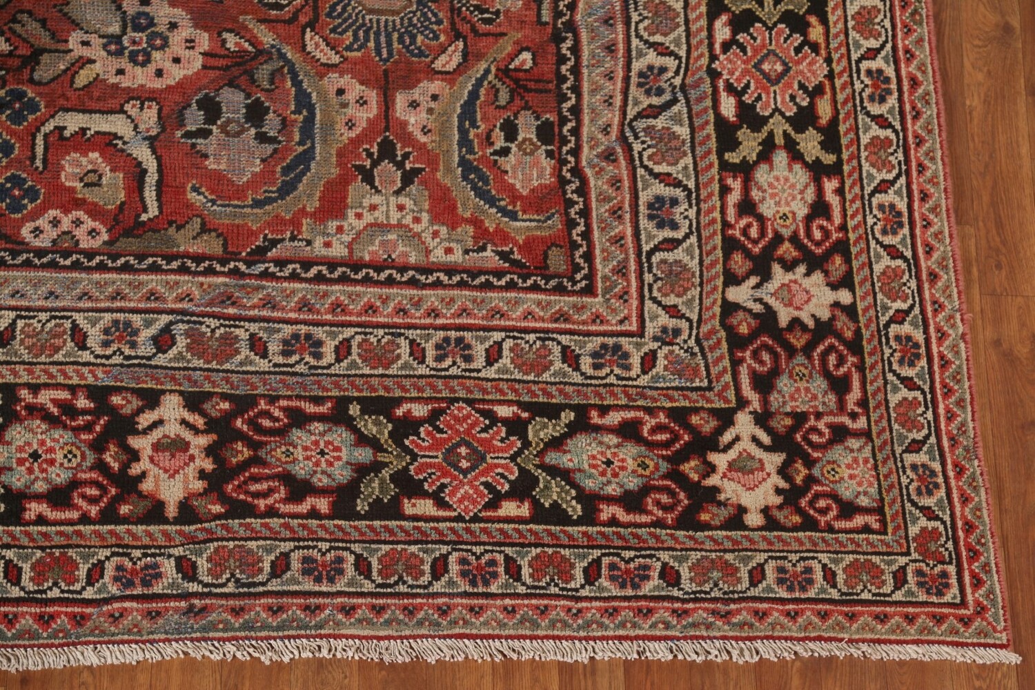 Pre-1900 Antique Floral Mahal Persian Area Rug 9x13