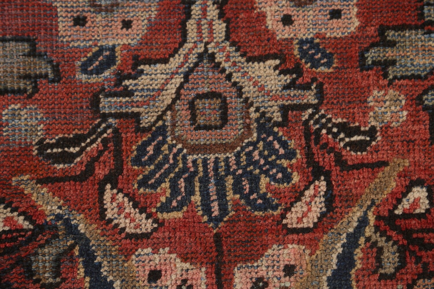 Pre-1900 Antique Floral Mahal Persian Area Rug 9x13