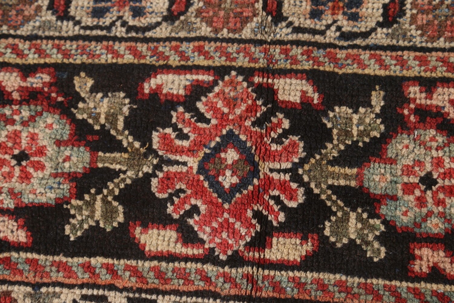 Pre-1900 Antique Floral Mahal Persian Area Rug 9x13