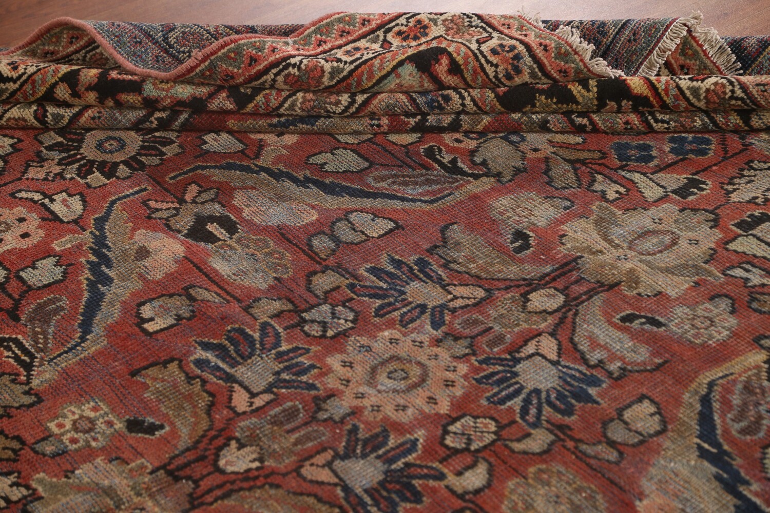Pre-1900 Antique Floral Mahal Persian Area Rug 9x13