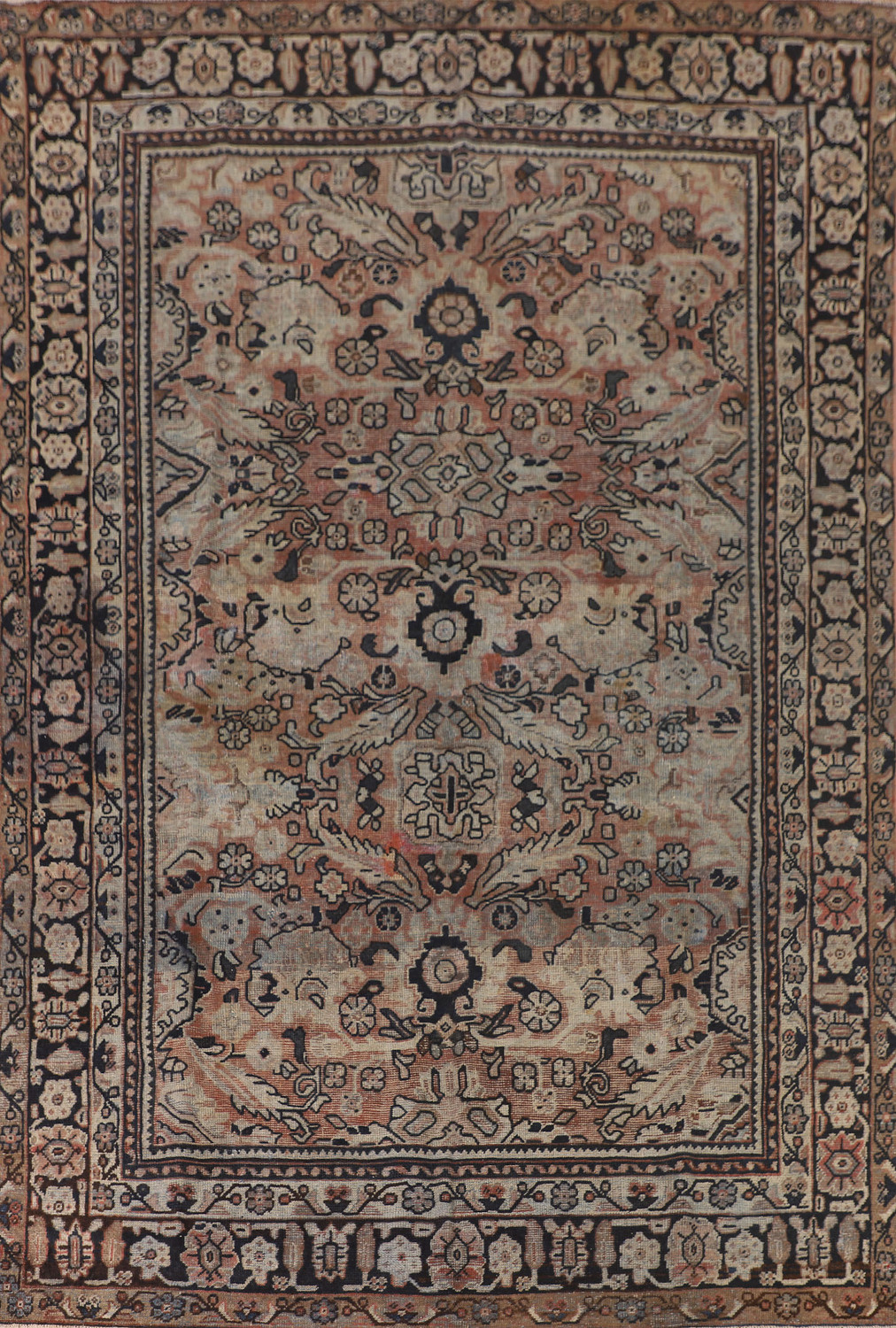 Antique Wool Mahal Persian Area Rug 7x11