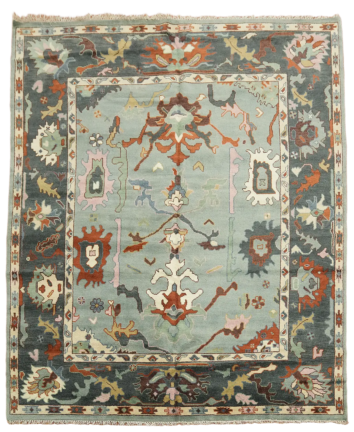 Timeless Artisan Rug in Soft Pastels and Bold Accents 8x10