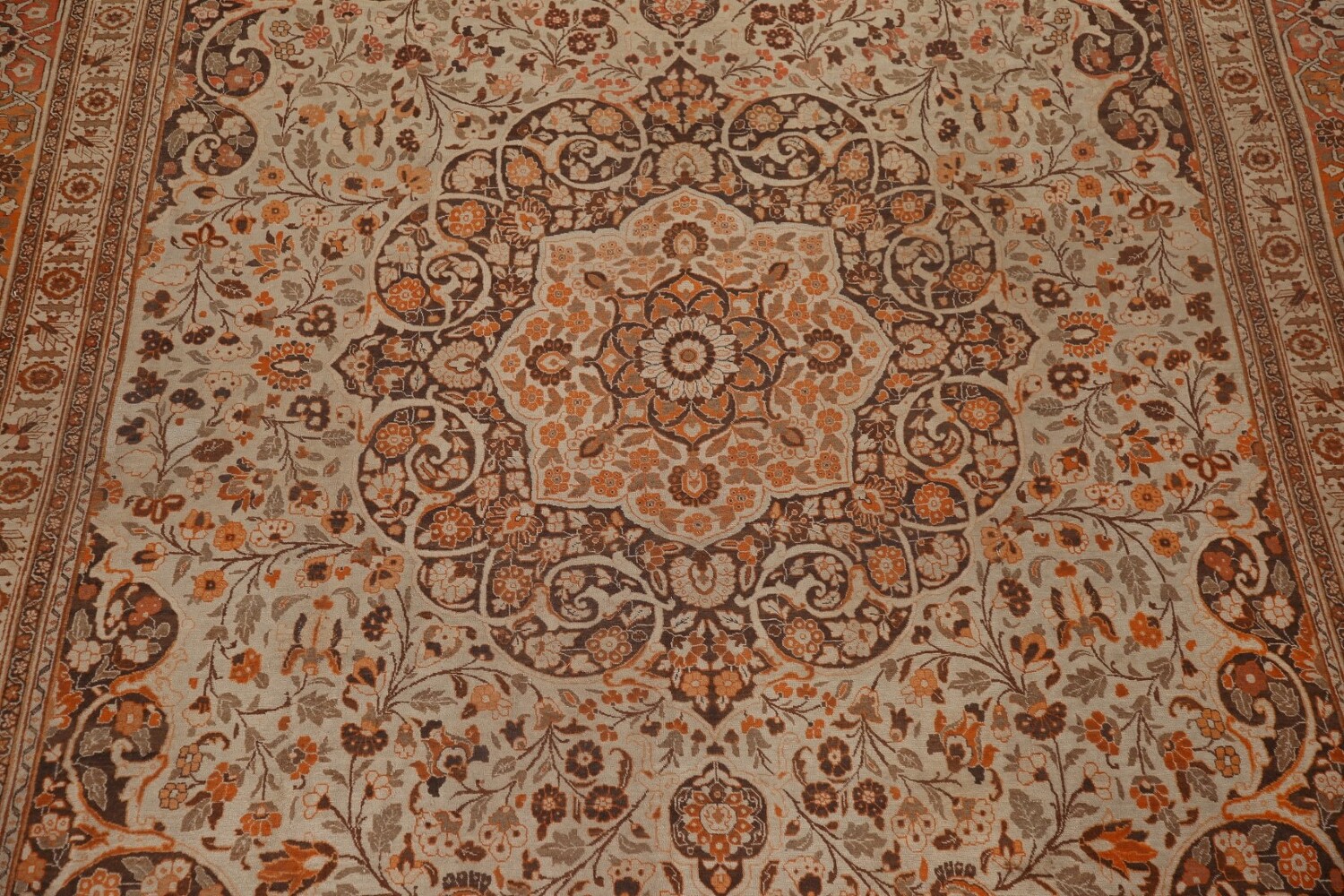 Pre-1900 Vegetable Dye Tabriz Haj Jalili Persian Rug 13x19