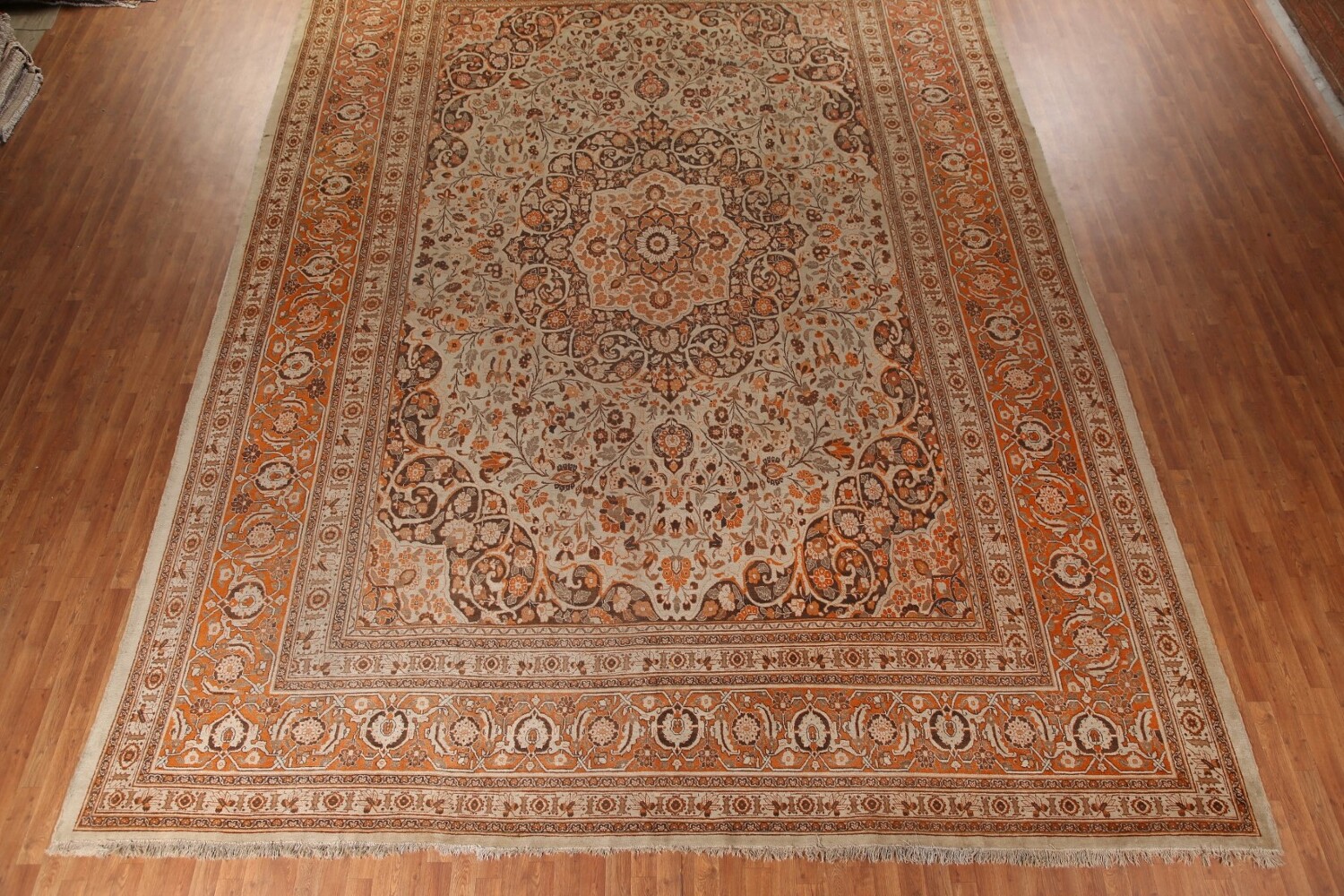Pre-1900 Vegetable Dye Tabriz Haj Jalili Persian Rug 13x19