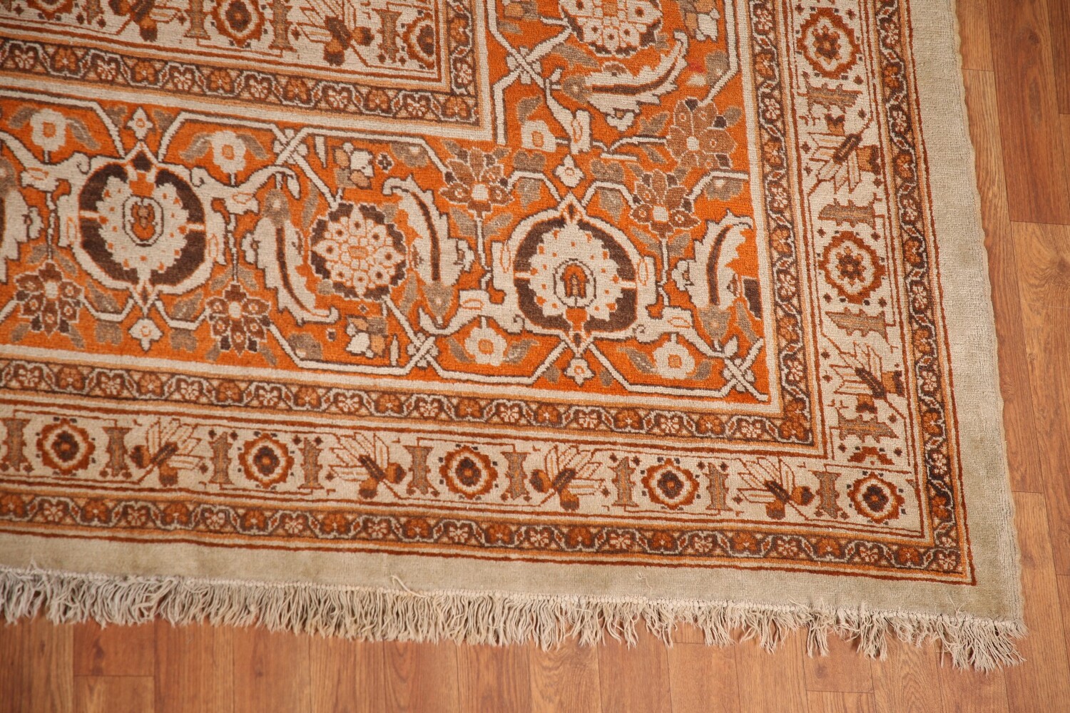 Pre-1900 Vegetable Dye Tabriz Haj Jalili Persian Rug 13x19