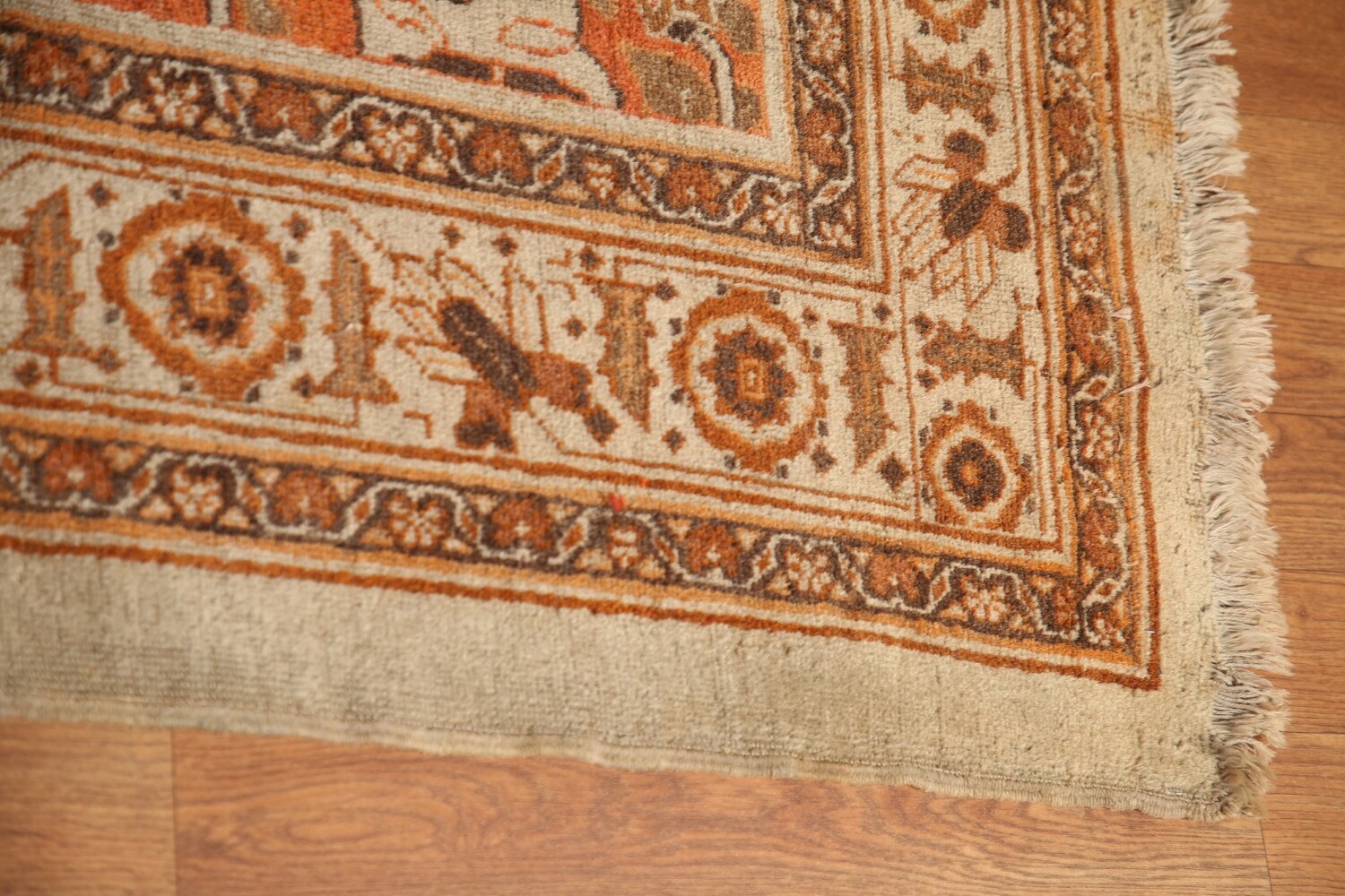 Pre-1900 Vegetable Dye Tabriz Haj Jalili Persian Rug 13x19