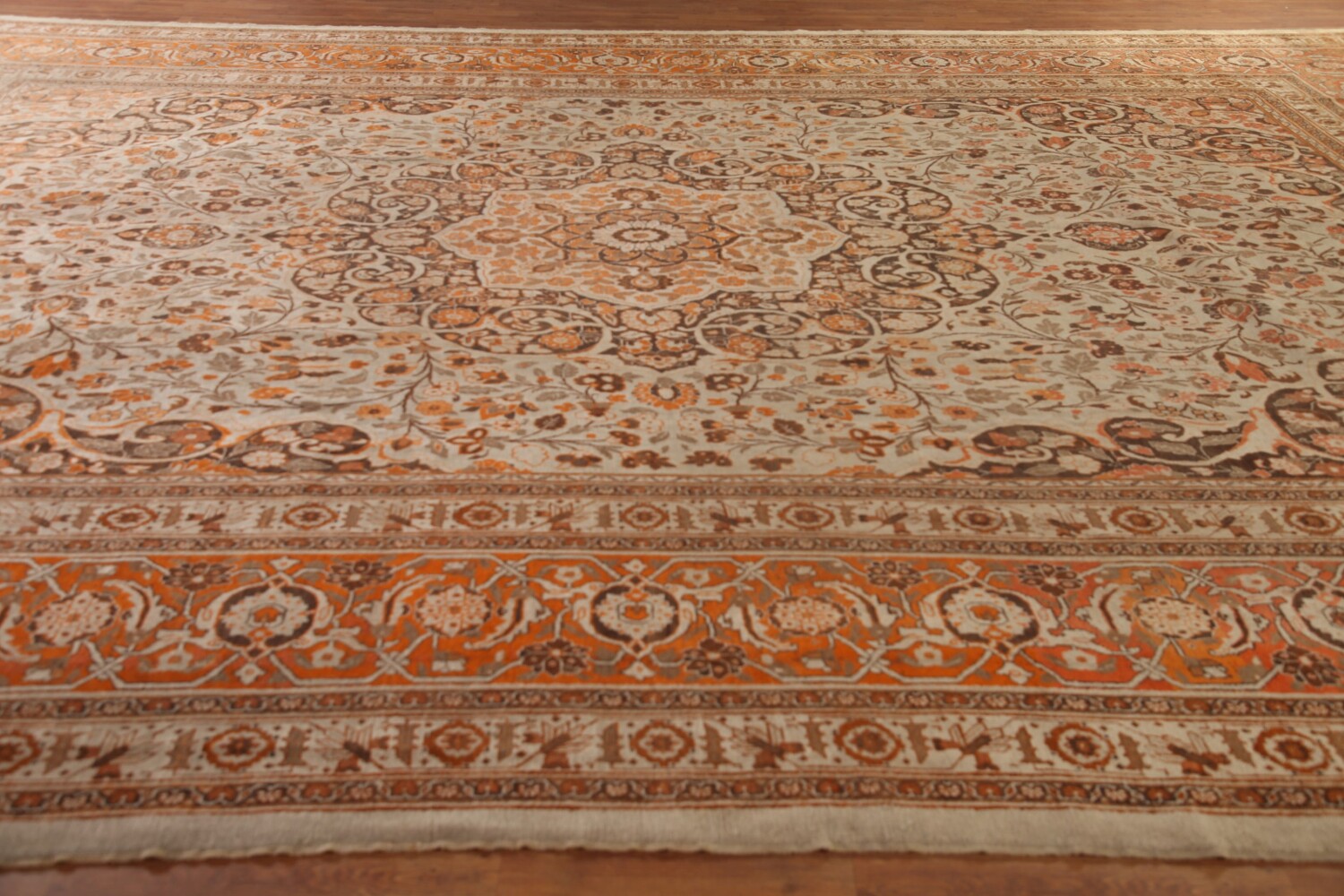 Pre-1900 Vegetable Dye Tabriz Haj Jalili Persian Rug 13x19