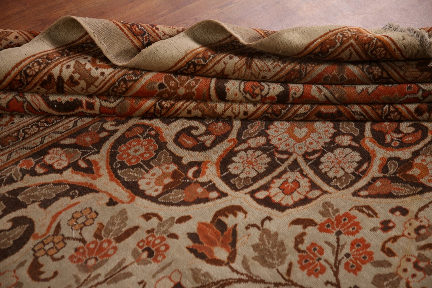 Pre-1900 Vegetable Dye Tabriz Haj Jalili Persian Rug 13x19