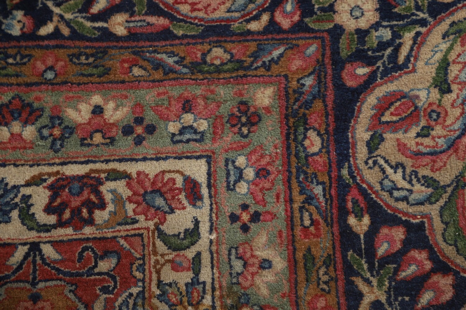Pre-1900 Kerman Lavar Vegetable Dye Persian Large Rug 12x18