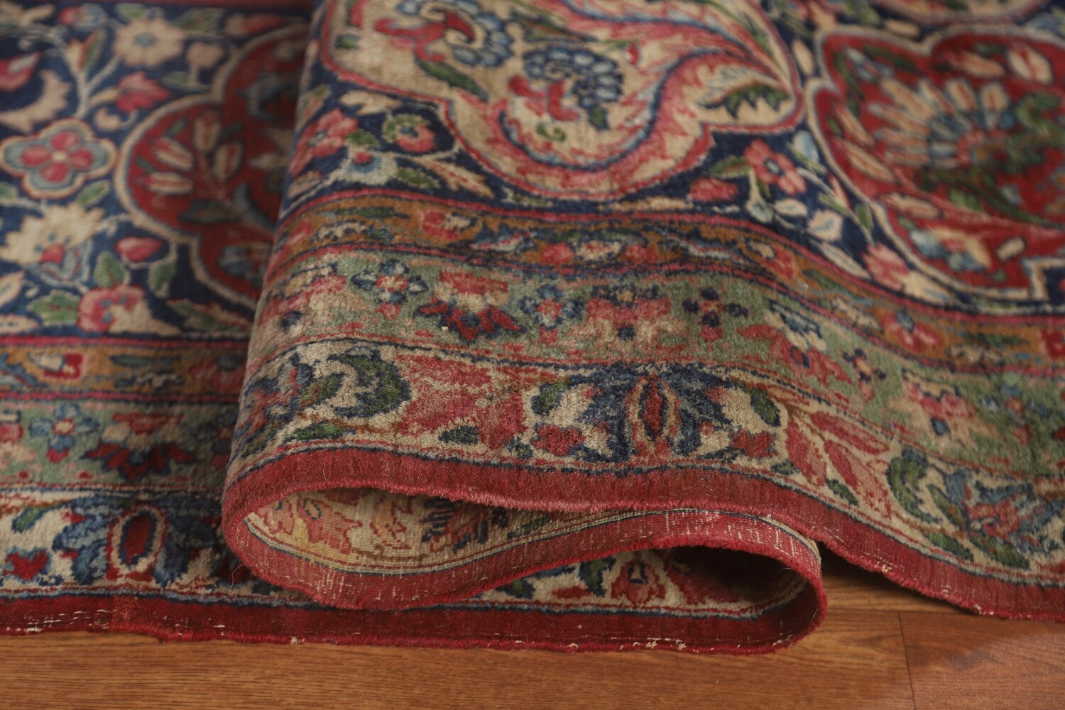 Pre-1900 Kerman Lavar Vegetable Dye Persian Large Rug 12x18