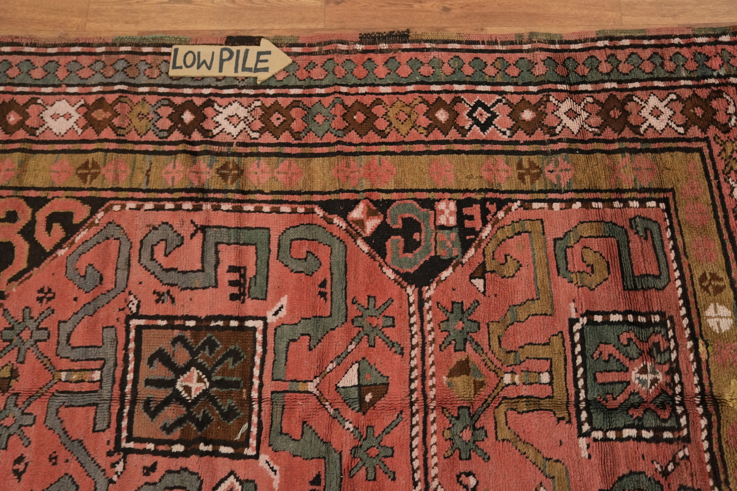 Vegetable Dye Kazak Oriental Runner Rug 4x11