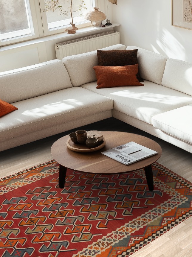 Vegetable Dye Kilim Qashqai Persian Area Rug 5x8
