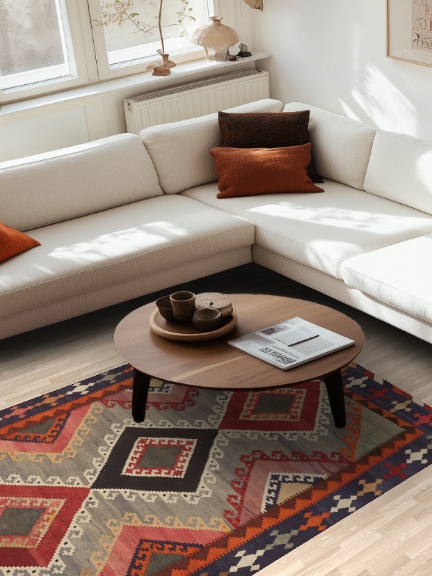 Vegetable Dye Kilim Qashqai Persian Area Rug 5x8
