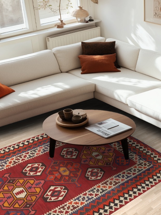 Vegetable Dye Kilim Qashqai Persian Area Rug 5x8