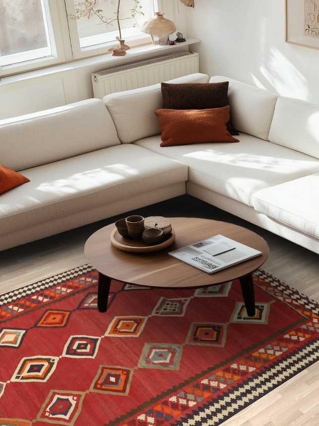 Vegetable Dye Kilim Qashqai Persian Area Rug 5x8