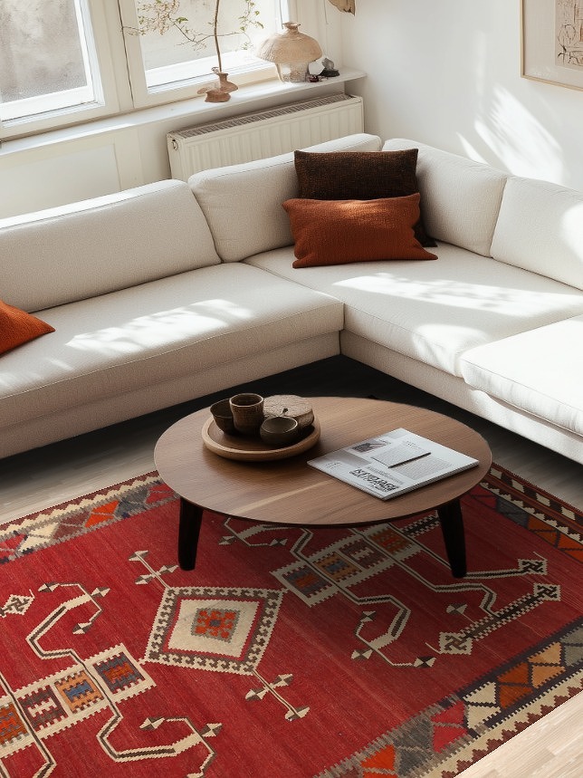 Vegetable Dye Kilim Qashqai Persian Area Rug 6x9