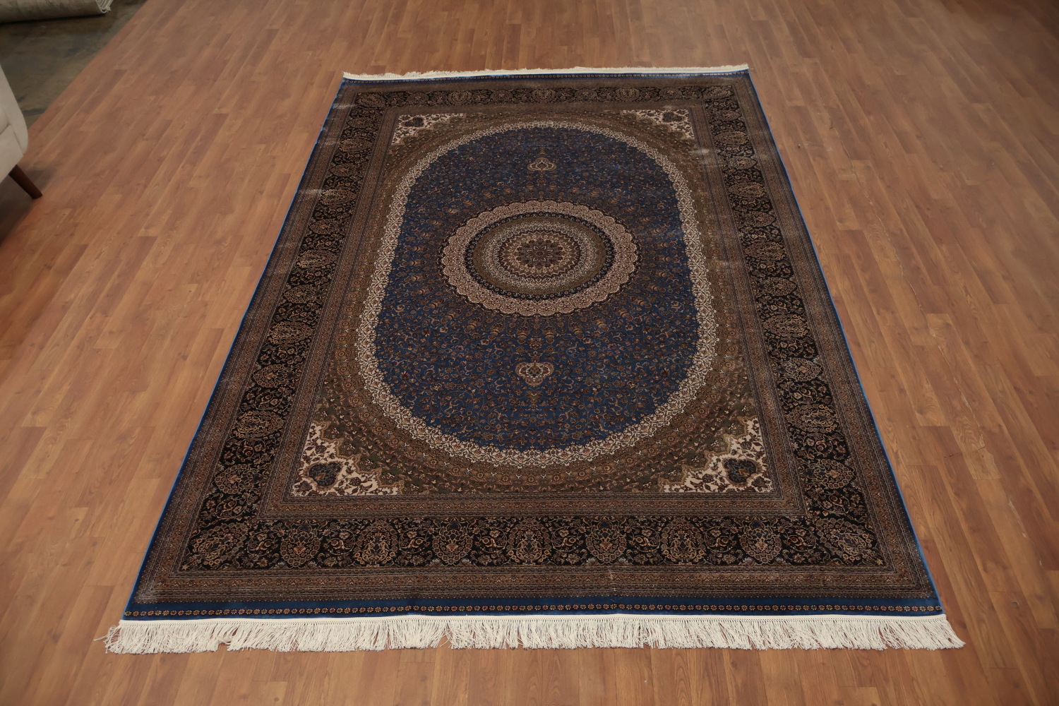 Traditional Blue Tabriz Oriental Area Rug 7x10
