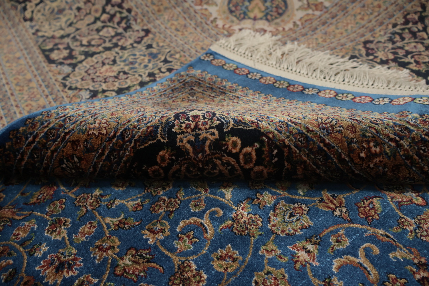 Traditional Blue Tabriz Oriental Area Rug 7x10