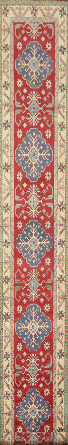 Handmade Kazak Oriental Runner Rug 2x16