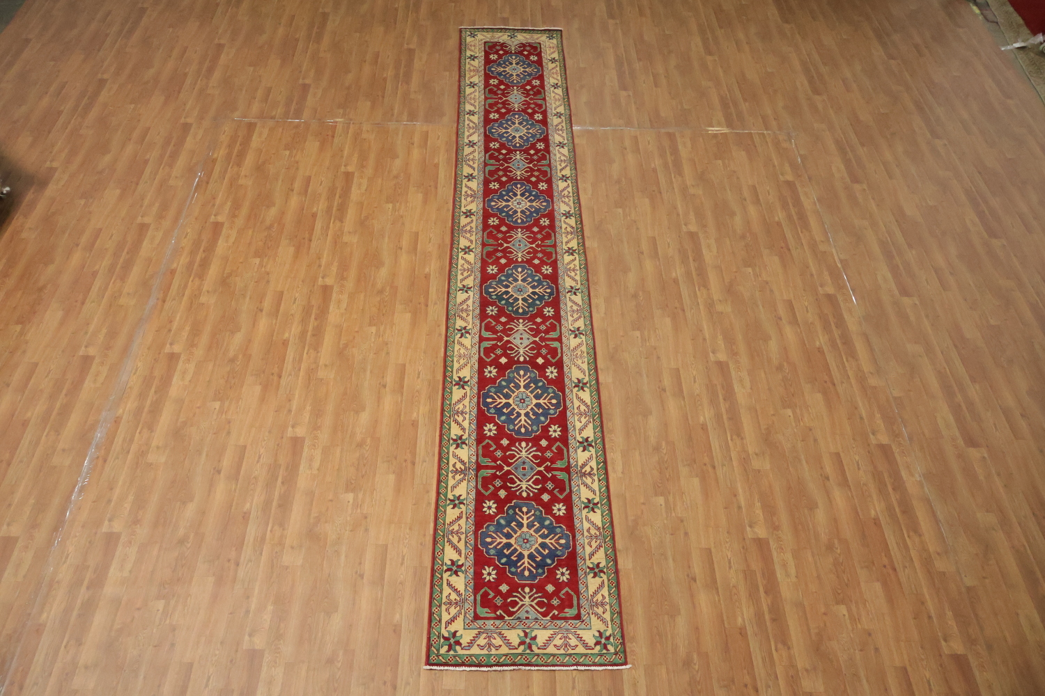 Handmade Kazak Oriental Runner Rug 2x16
