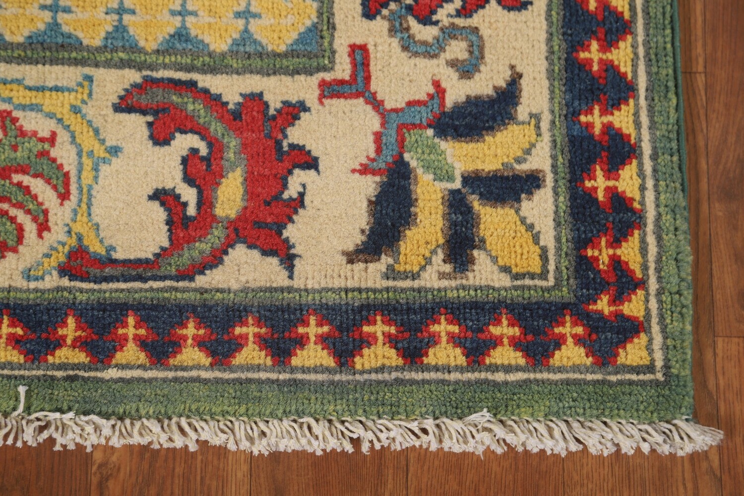 Green Floral Kazak Oriental Runner Rug 3x10