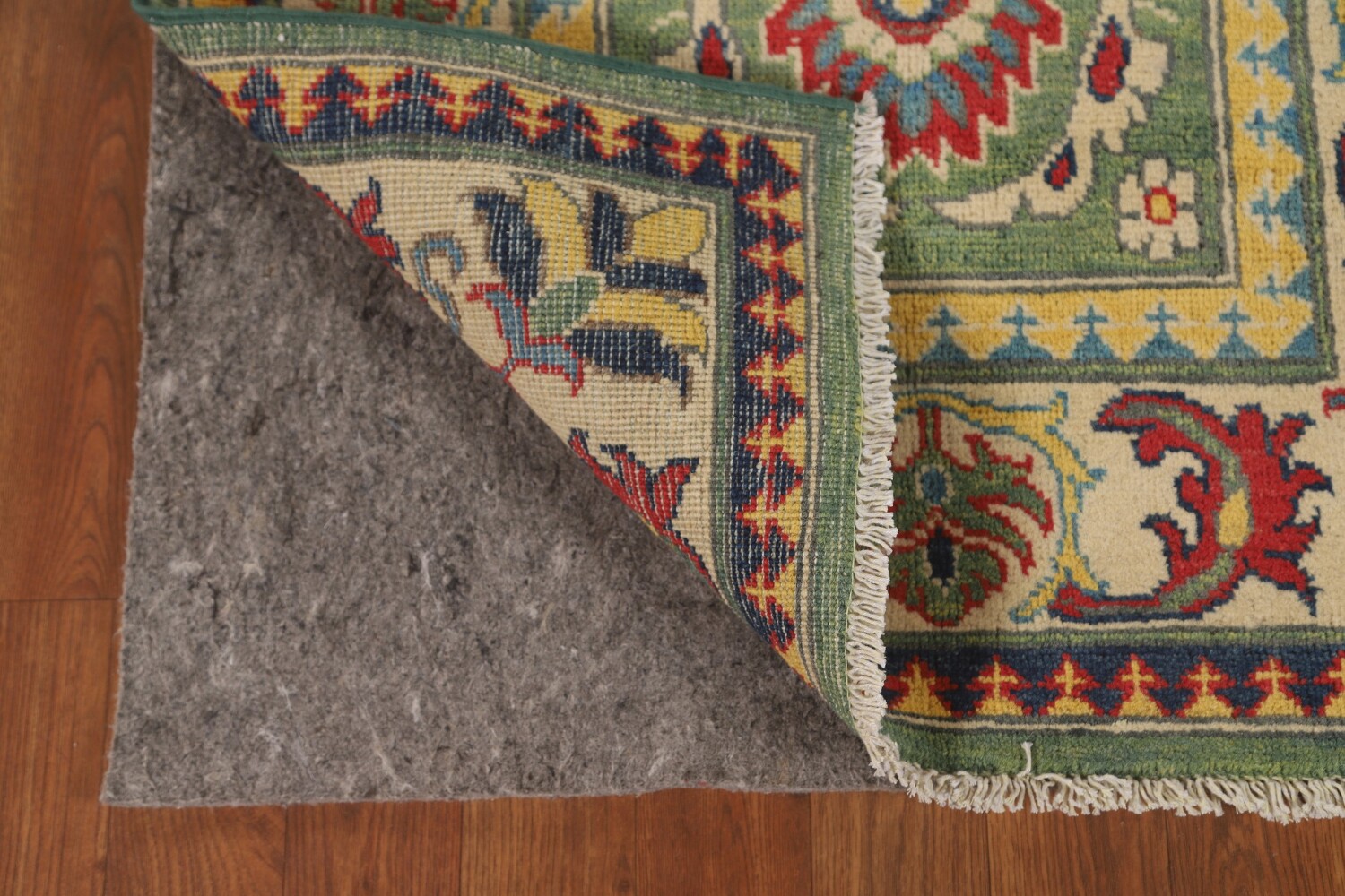 Green Floral Kazak Oriental Runner Rug 3x10