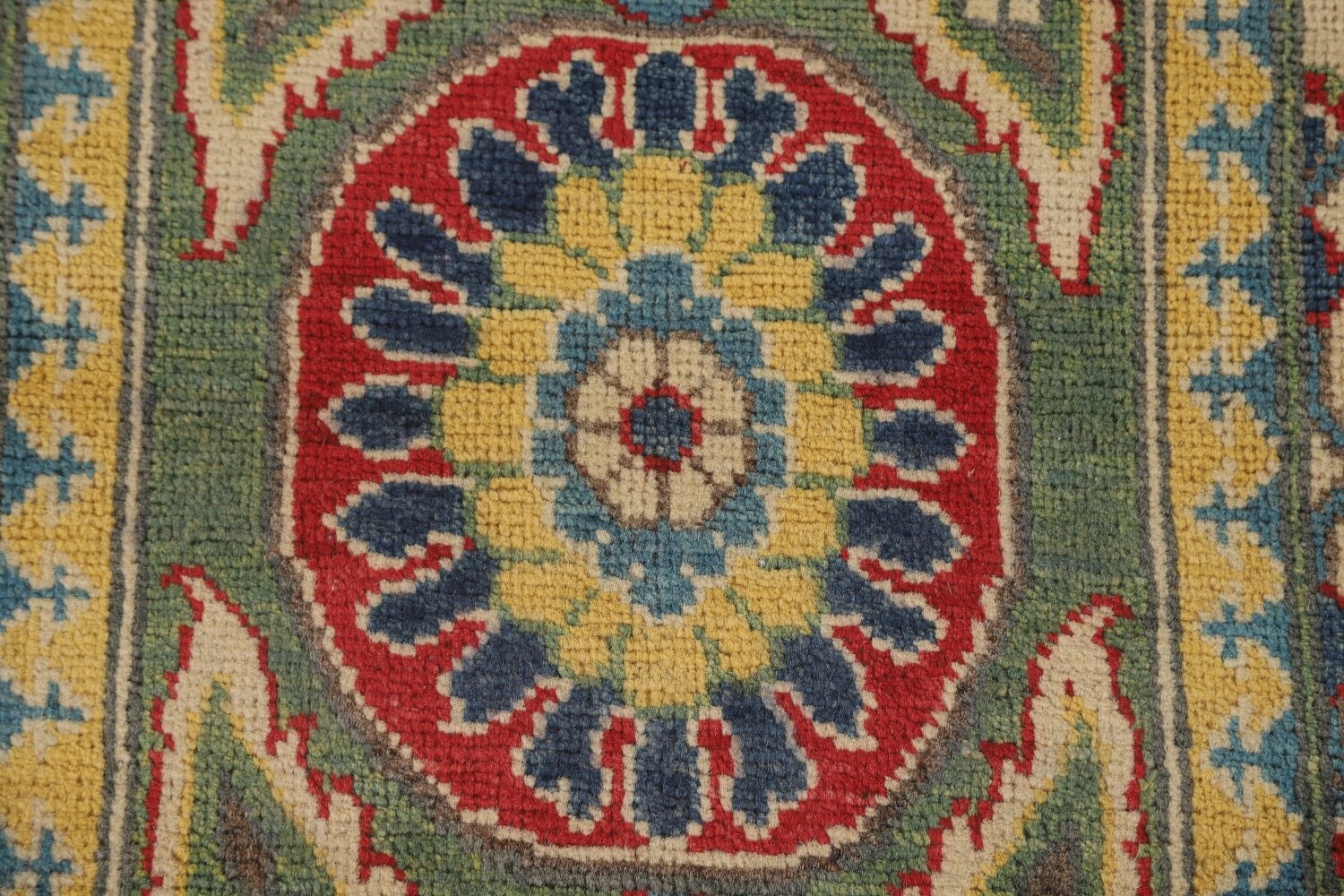 Green Floral Kazak Oriental Runner Rug 3x10