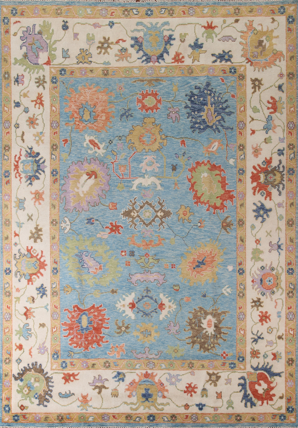 Light Blue Oushak Oriental Area Rug 9x12