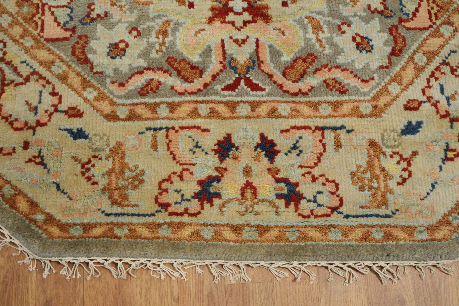 Floral Heriz Serapi Octagon Oriental Rug 6x6