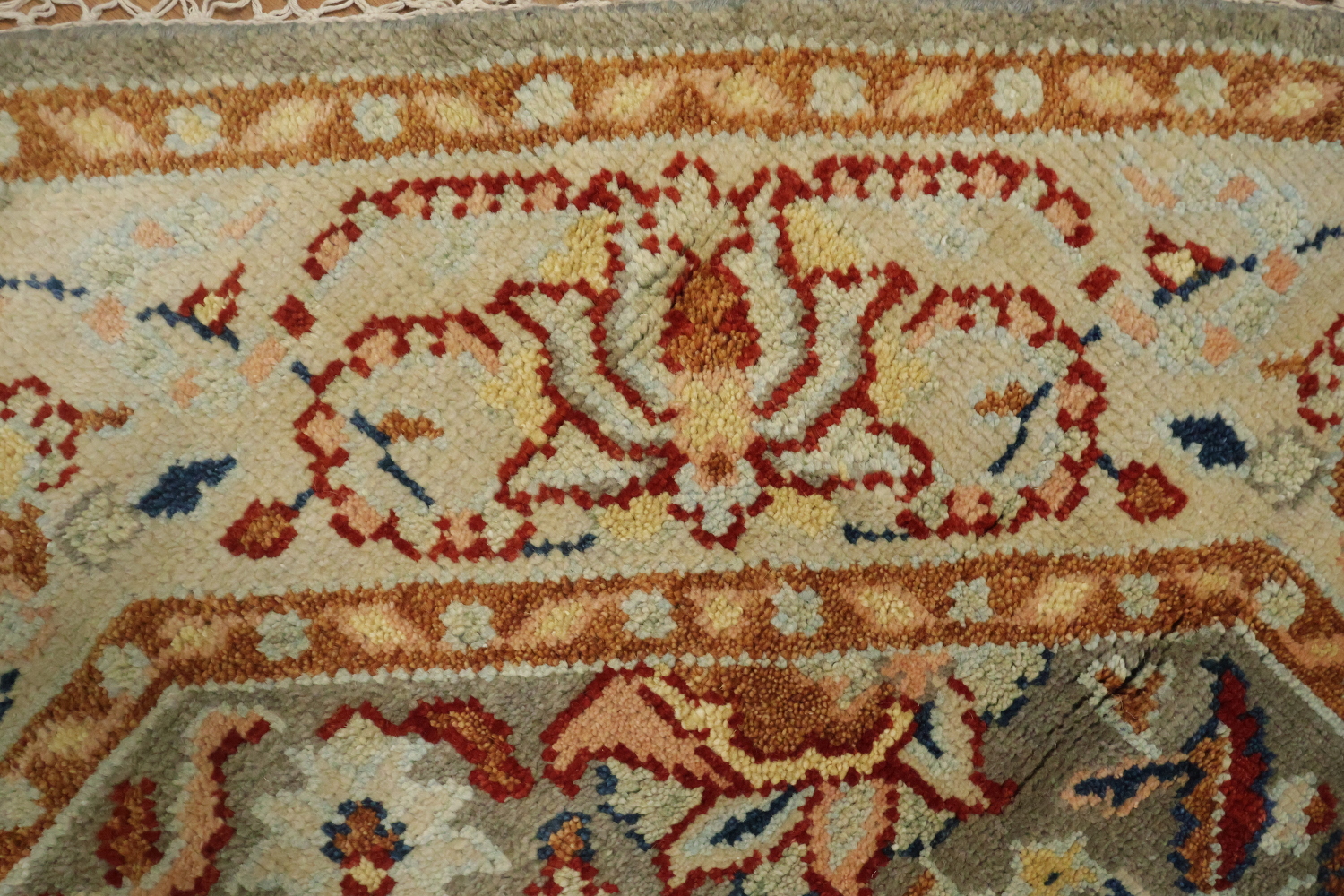 Floral Heriz Serapi Octagon Oriental Rug 6x6
