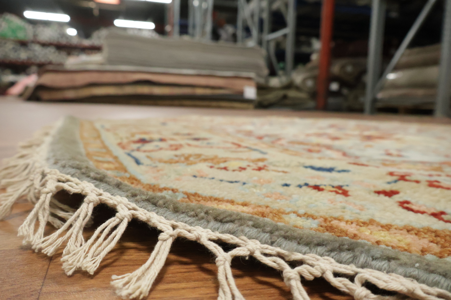 Floral Heriz Serapi Octagon Oriental Rug 6x6