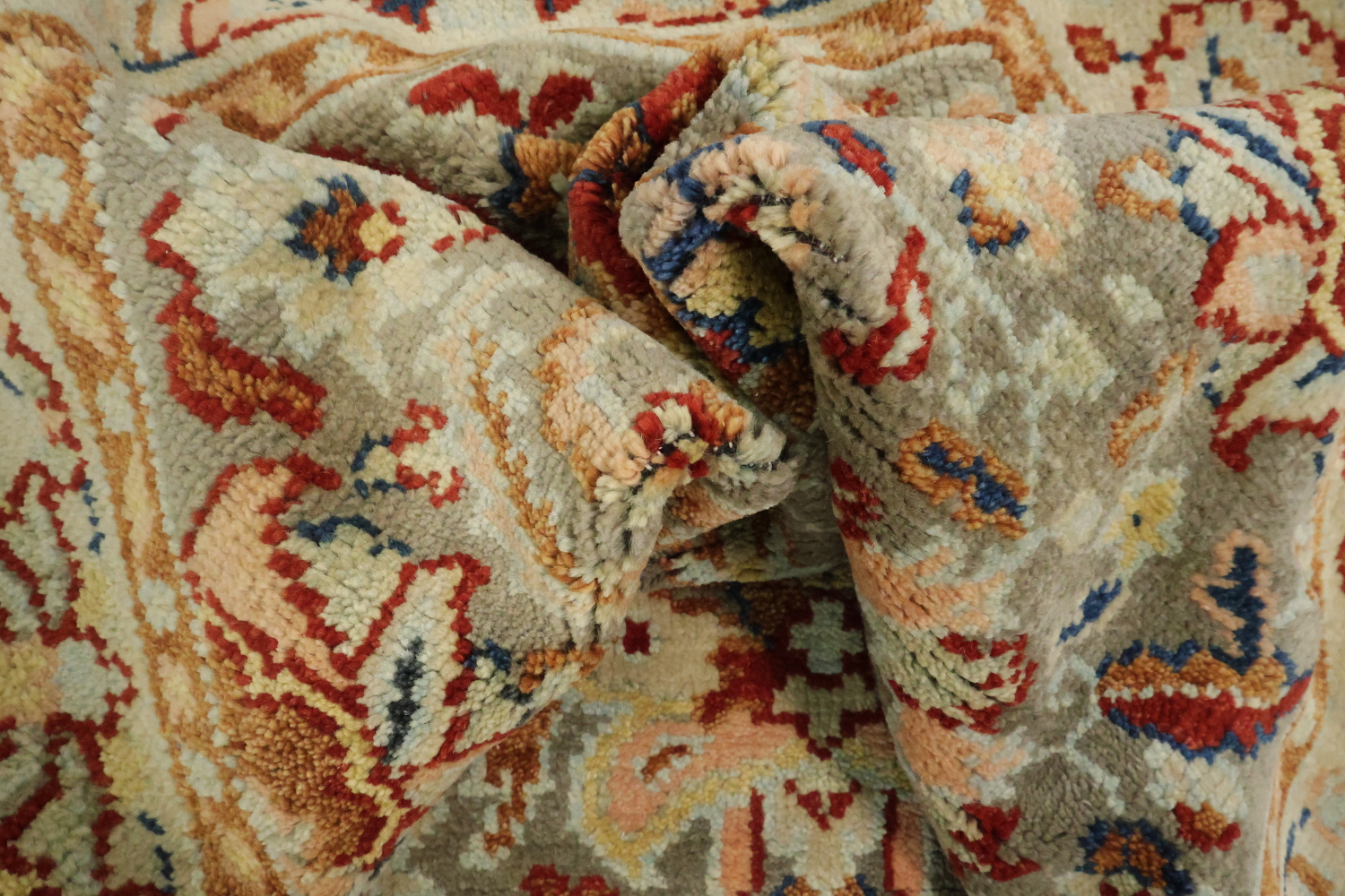Floral Heriz Serapi Octagon Oriental Rug 6x6