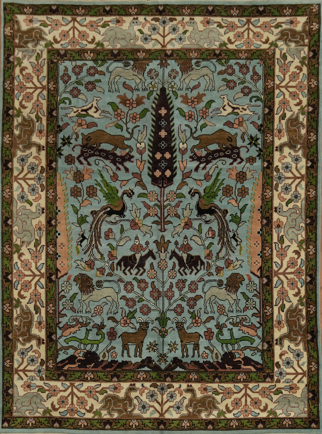 Animals Abstract Rug Wilderness Fauna and Forest Animal Artistry in a Decorative Rug 9x12