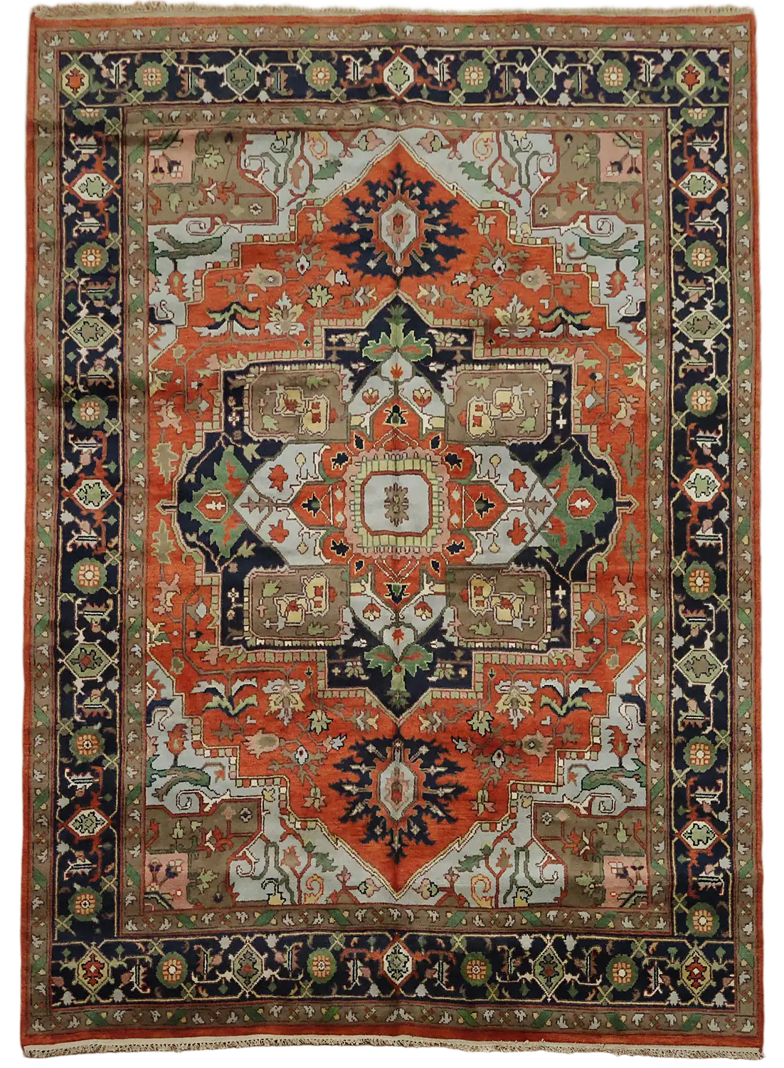Exquisite Persian Style Heriz Rug with Intricate Geometric Patterns 9x12