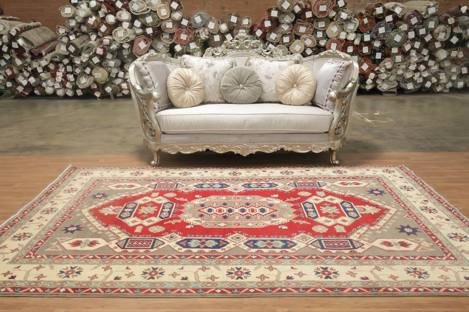 Handmade Red Kazak Oriental Area Rug 7x10