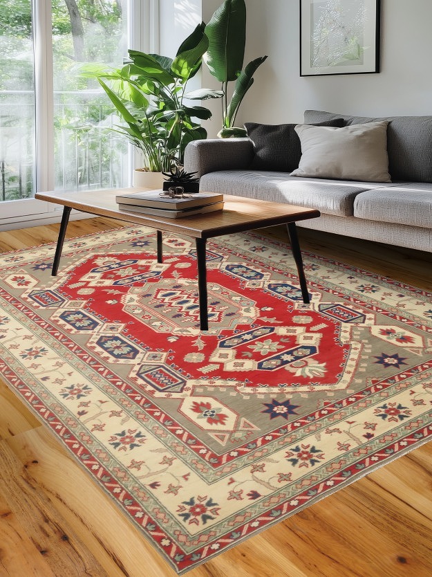 Handmade Red Kazak Oriental Area Rug 7x10