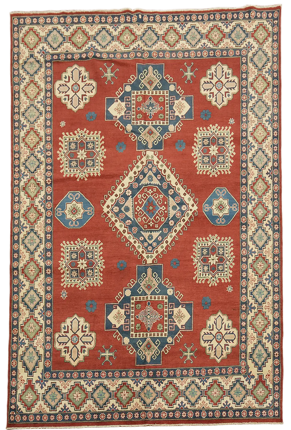 Handmade Wool Red Kazak Oriental Wool Area Rug 8x11