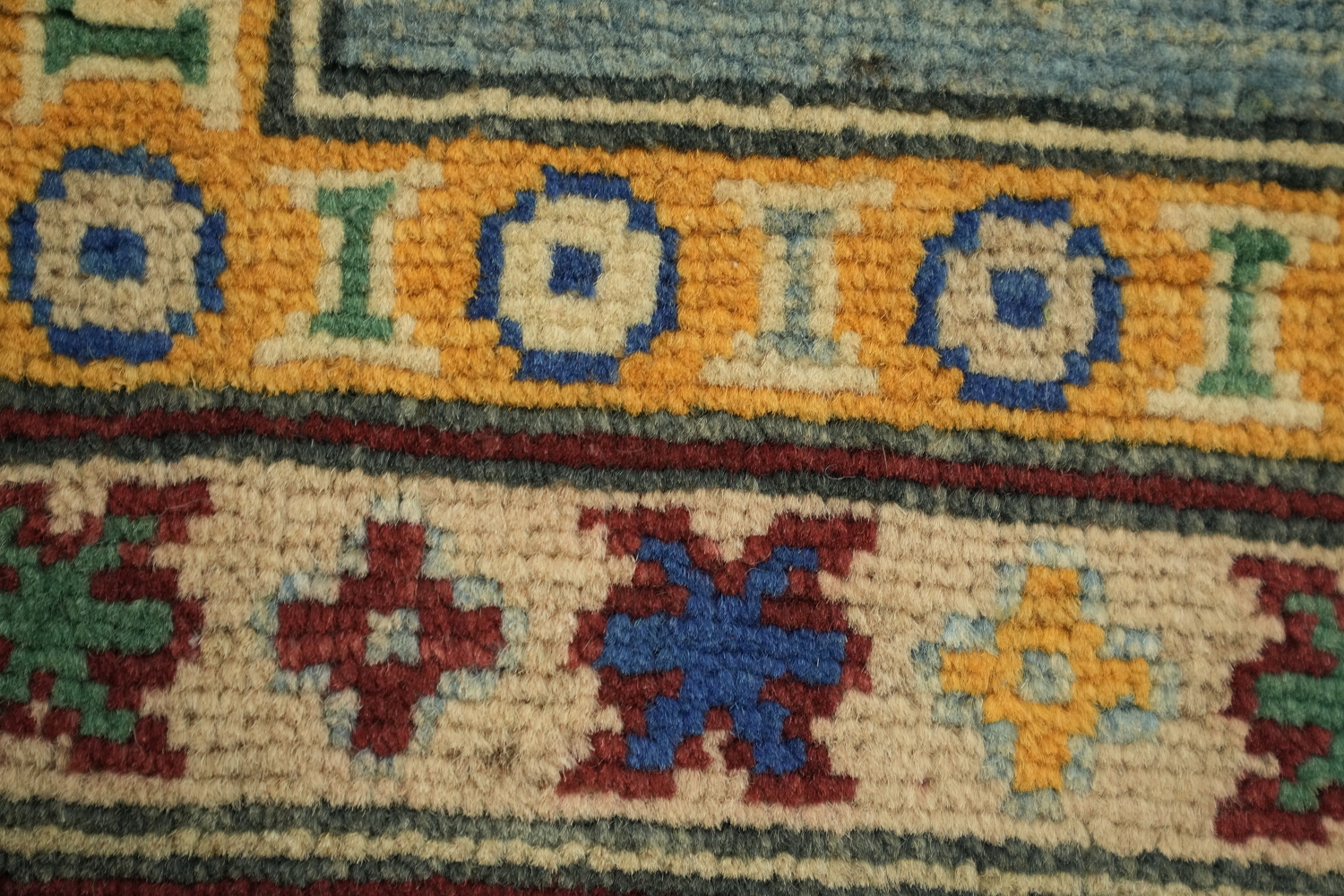 Handmade Light Blue Kazak Oriental Rug 5x7