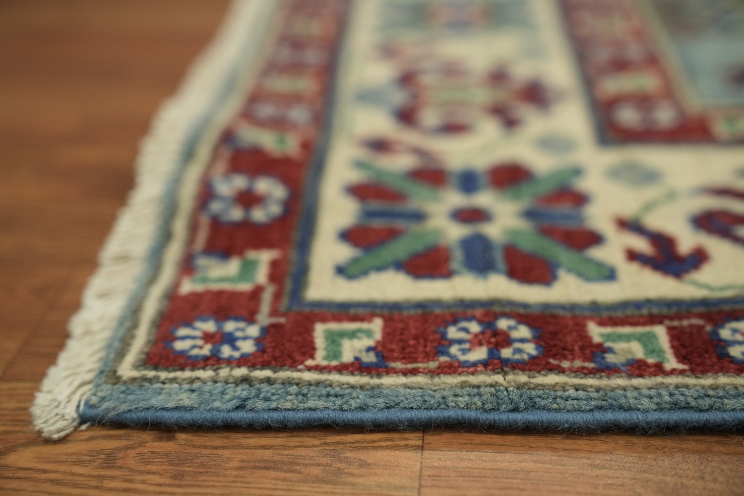 Blue Geometric Kazak Oriental Rug 5x7