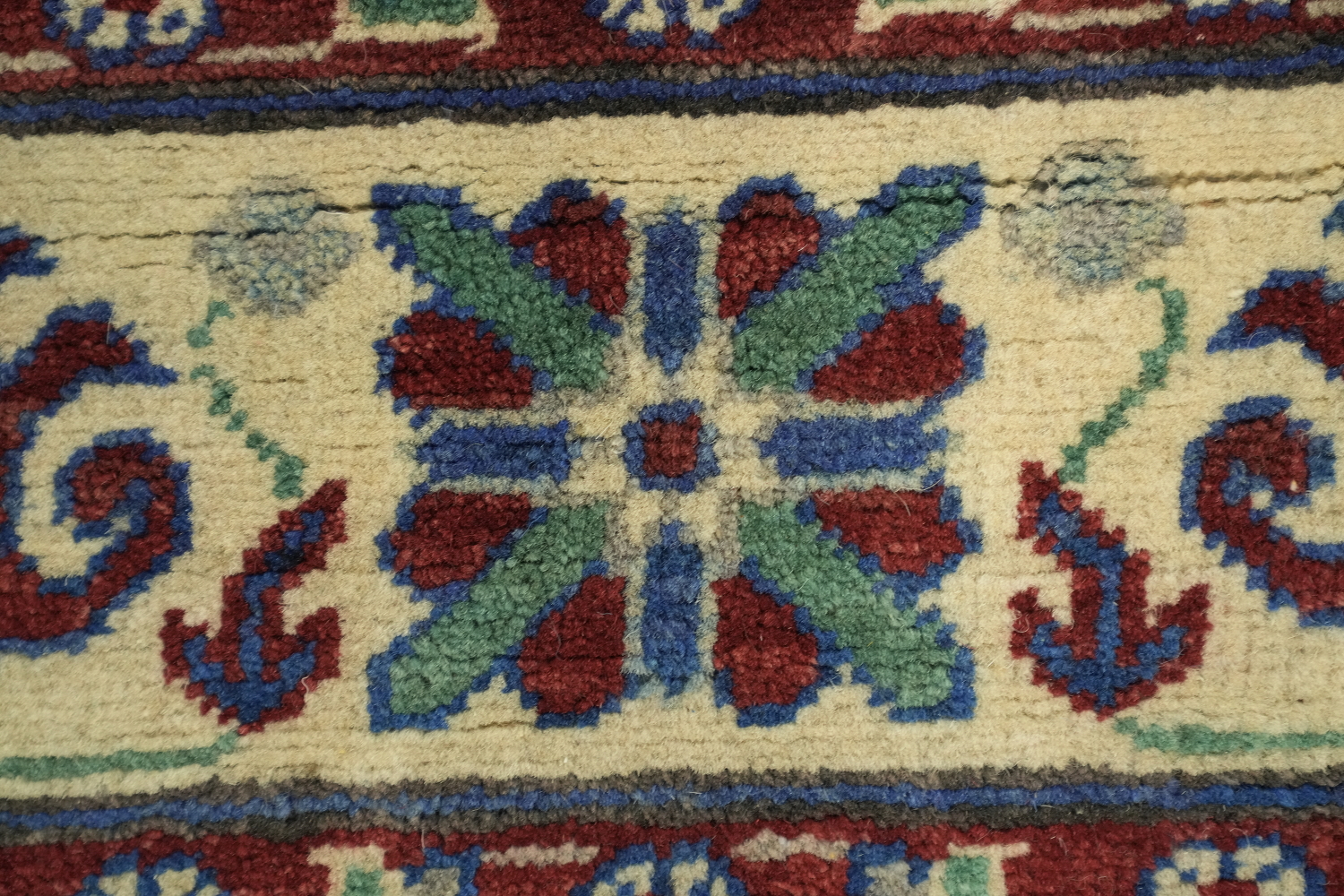Blue Geometric Kazak Oriental Rug 5x7