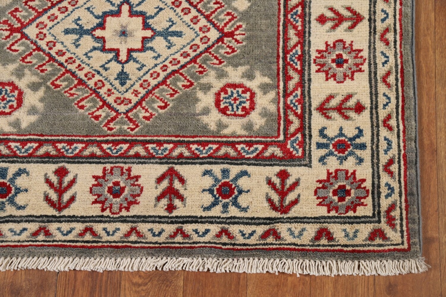 Geometric Kazak Oriental Runner Rug 3x16