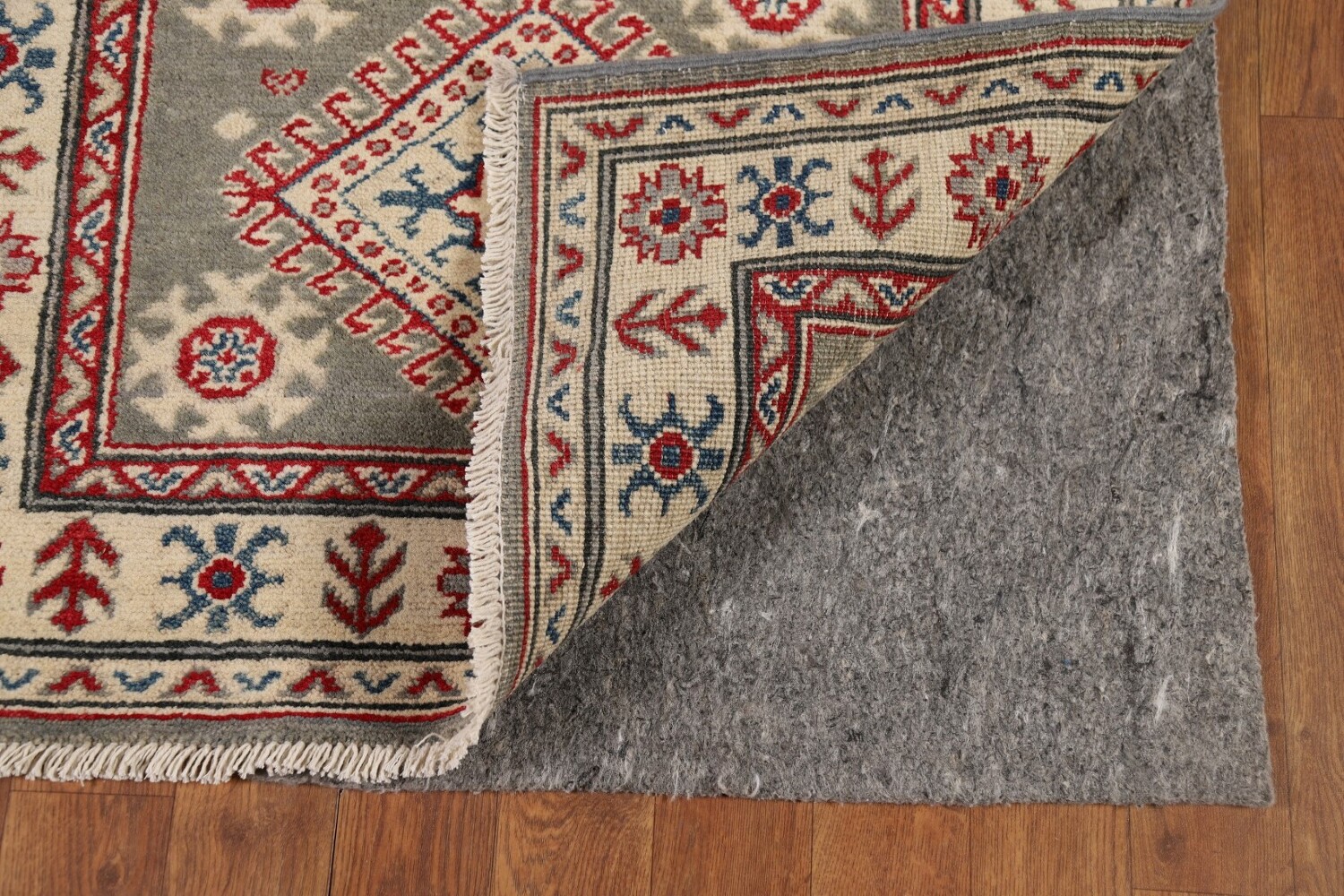 Geometric Kazak Oriental Runner Rug 3x16