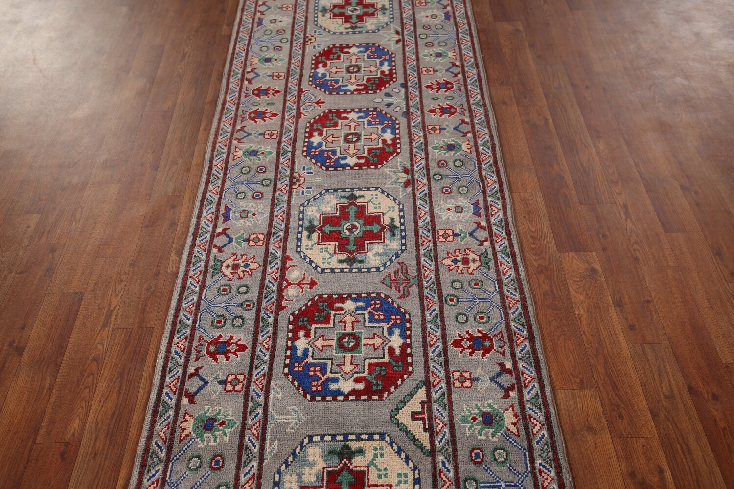 Handmade Kazak Oriental Runner Rug 3x13