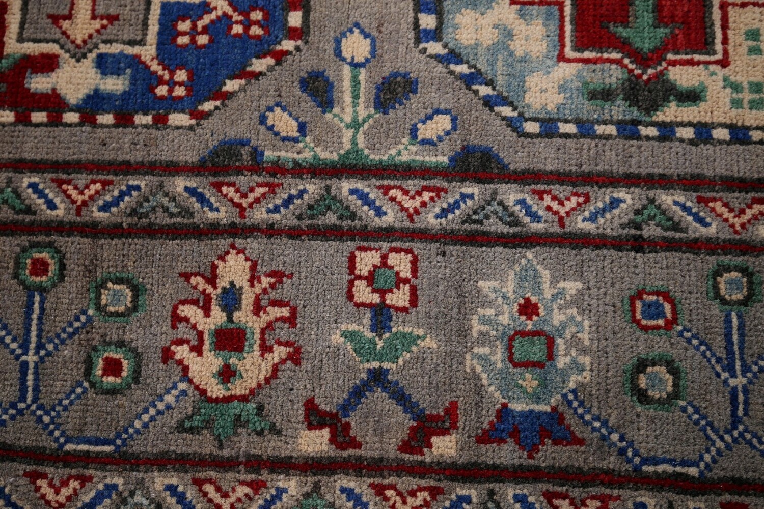 Handmade Kazak Oriental Runner Rug 3x13