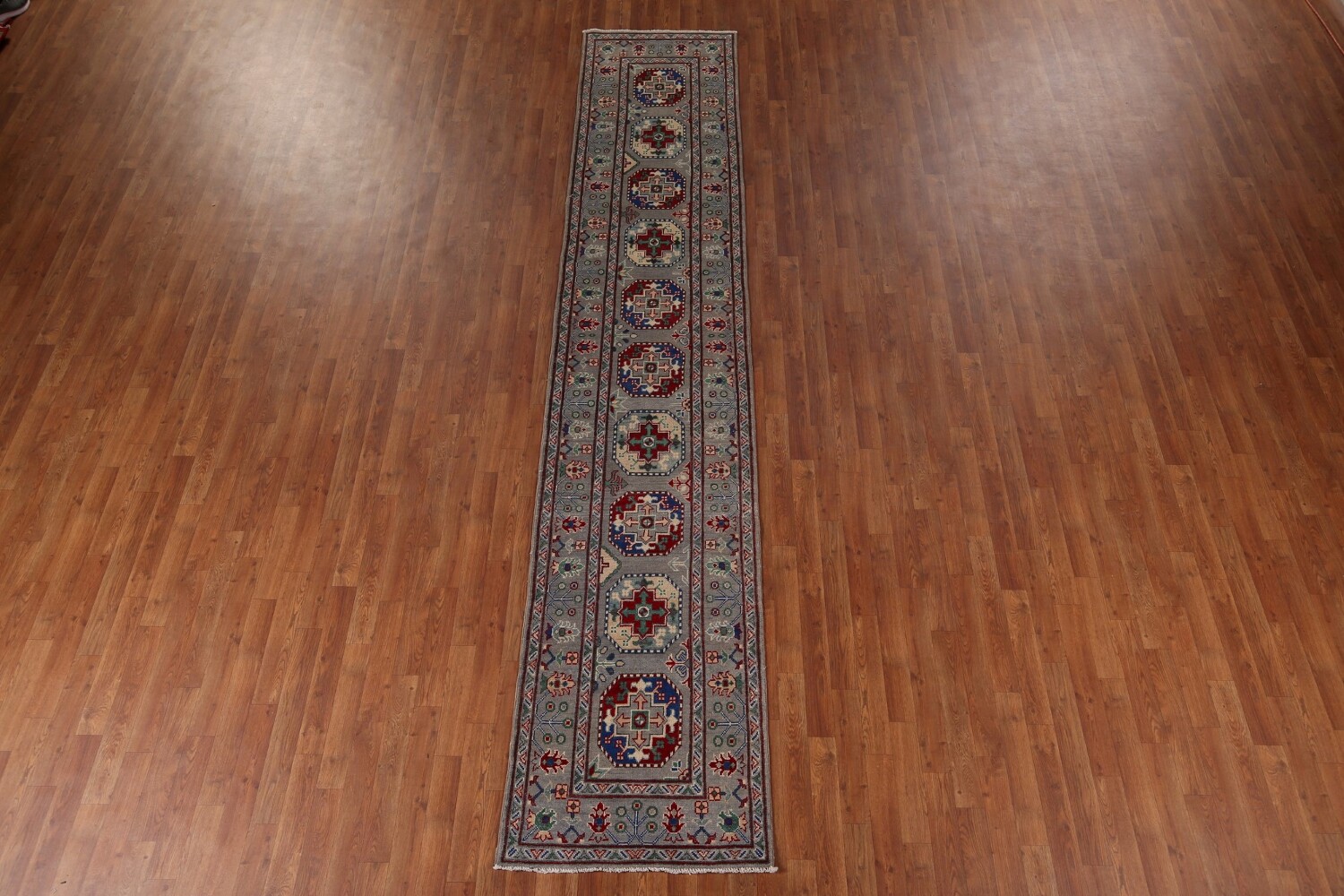 Handmade Kazak Oriental Runner Rug 3x13