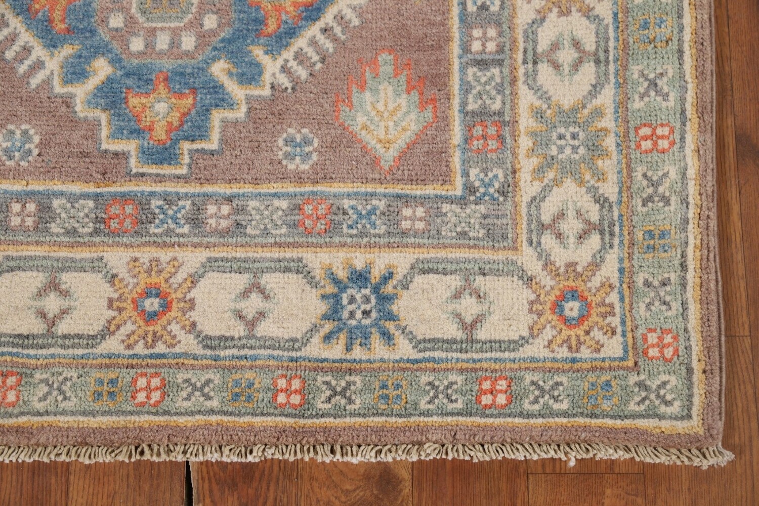 Geometric Kazak Oriental Runner Rug 3x10