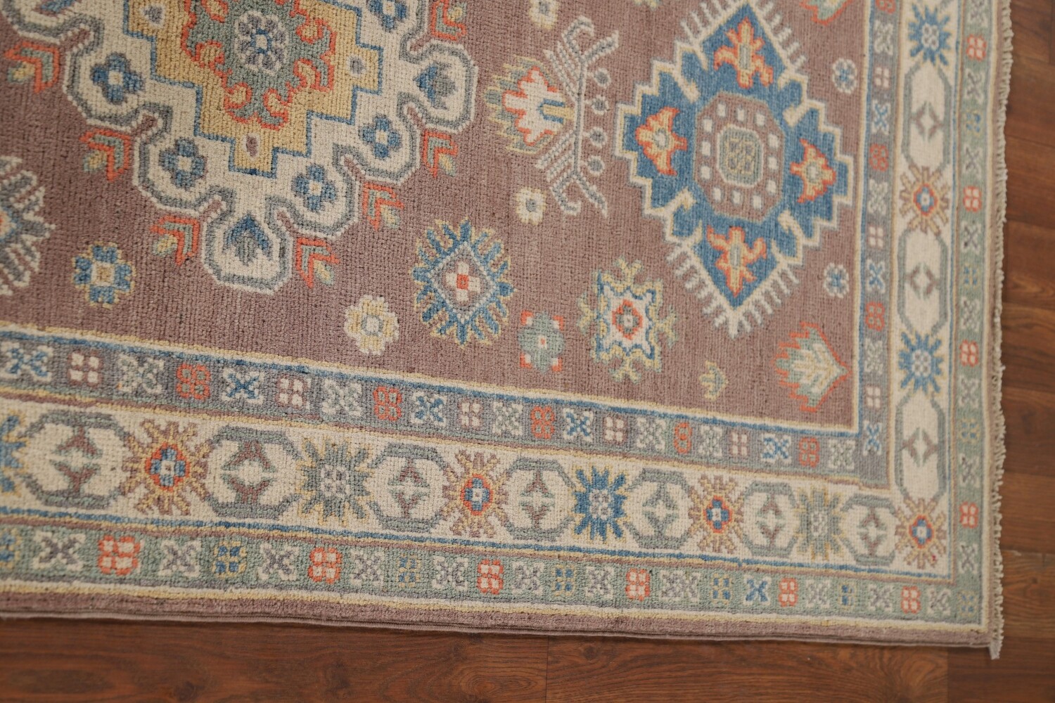 Geometric Kazak Oriental Runner Rug 3x10