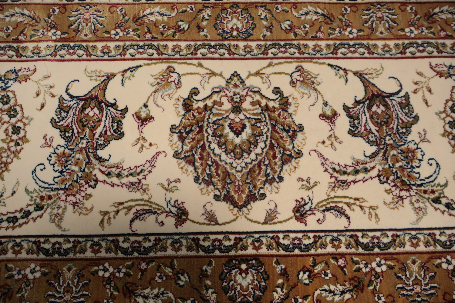 Traditional Qum Area Rug 7x10 Timeless Beige and Blue Floral Motifs
